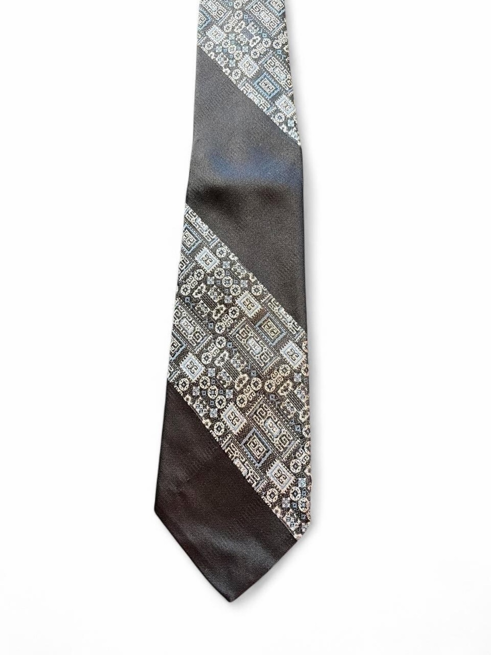 Mr. Aid Classic Black and Gray Patterned Men’s Tie